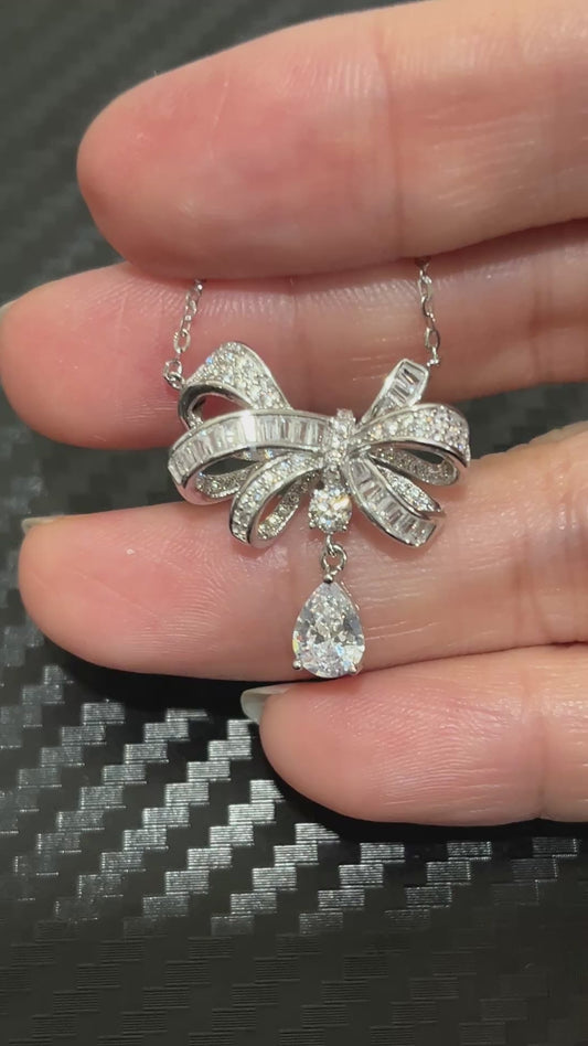 小丞飾-莫桑鑽 超美蝴蝶結🎀項鍊 40+2+3公分 N6031522