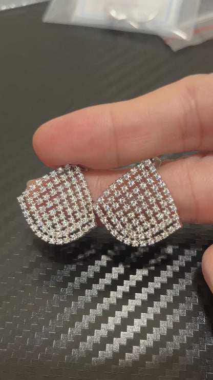 小丞飾-莫桑鑽-片裝扇形耳釘 上耳超美！E6031407