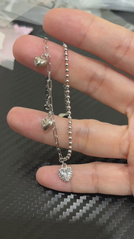 小丞飾 造型愛心AB 鏈腳鏈 19+5公分 $690  #A601022