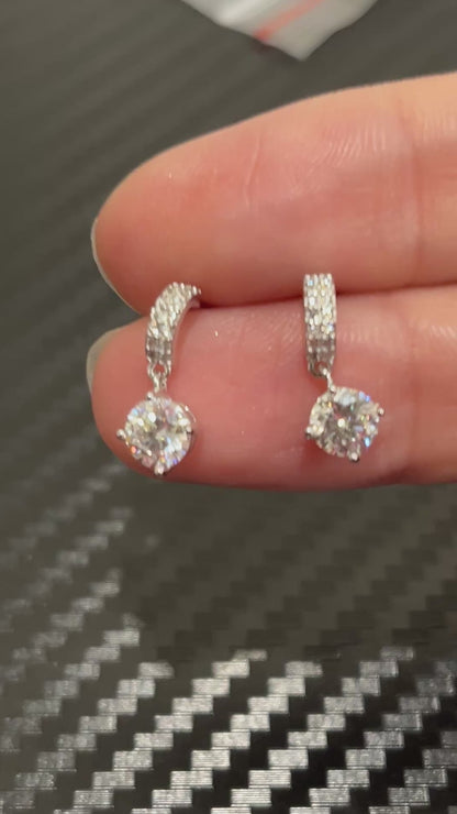 小丞飾-莫桑鑽50分-圓鑽墜耳釘 E6031410