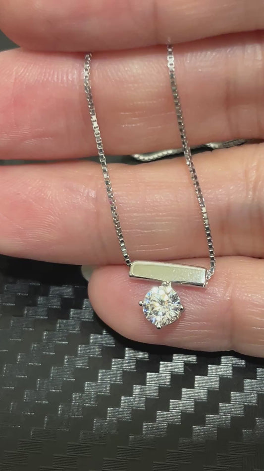 小丞飾-莫桑鑽50分 一字型圓鑽項鍊40+5公分 N6031525