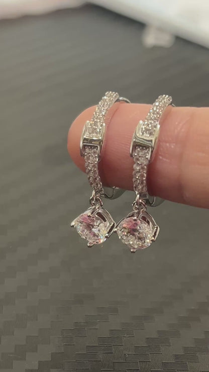 小丞飾-莫桑鑽50分 ，閃閃小圓墜耳扣 E6031405