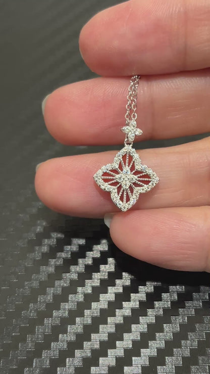 小丞飾-莫桑鑽16分-紅色幸運草☘️項鍊 40+3+2公分 N6031505