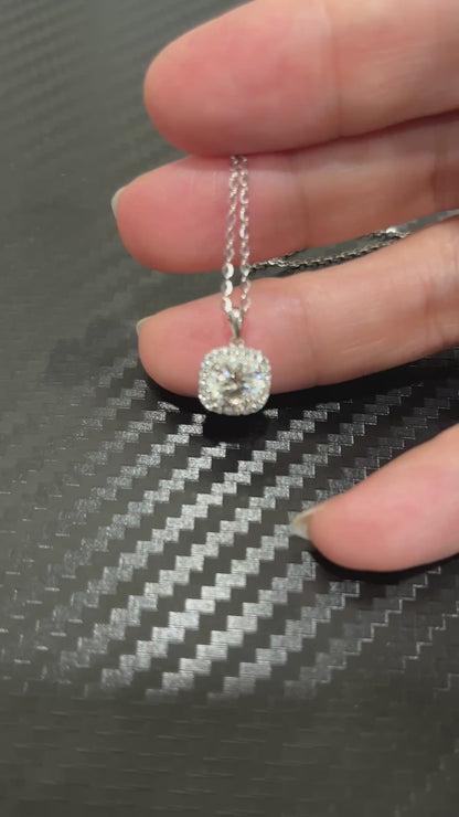 小丞飾-莫桑鑽-1ct 方鑽項鍊 41+2+2公分 N6031501