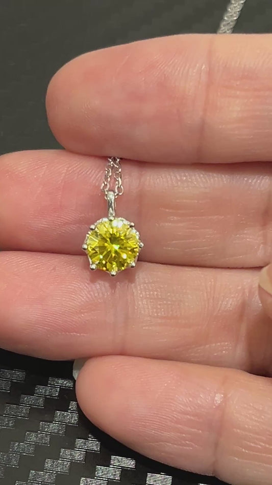 小丞飾-莫桑鑽1ct-黃鑽皇冠👑項鍊 40+2+3公分 N6031524